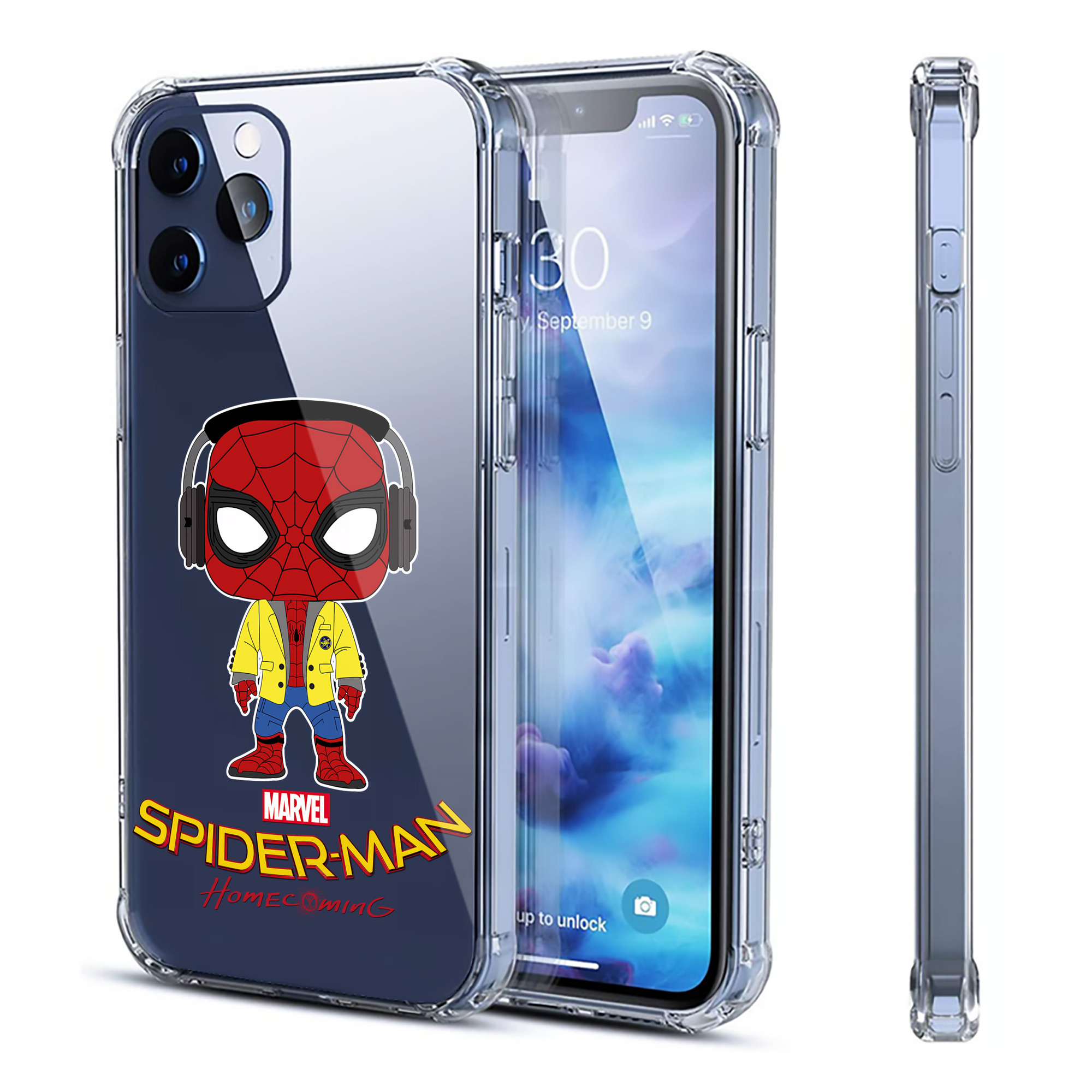 （画像用） Spider Man スパイダーマン 【iPhone 12シリーズ対応】透明スマホケース（クリアソフトケース）